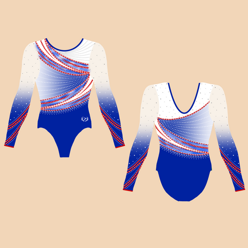 Trafford Trampoline Club - Girl's Long Sleeved Competition Leotard - Stag Gymnastics Leotards