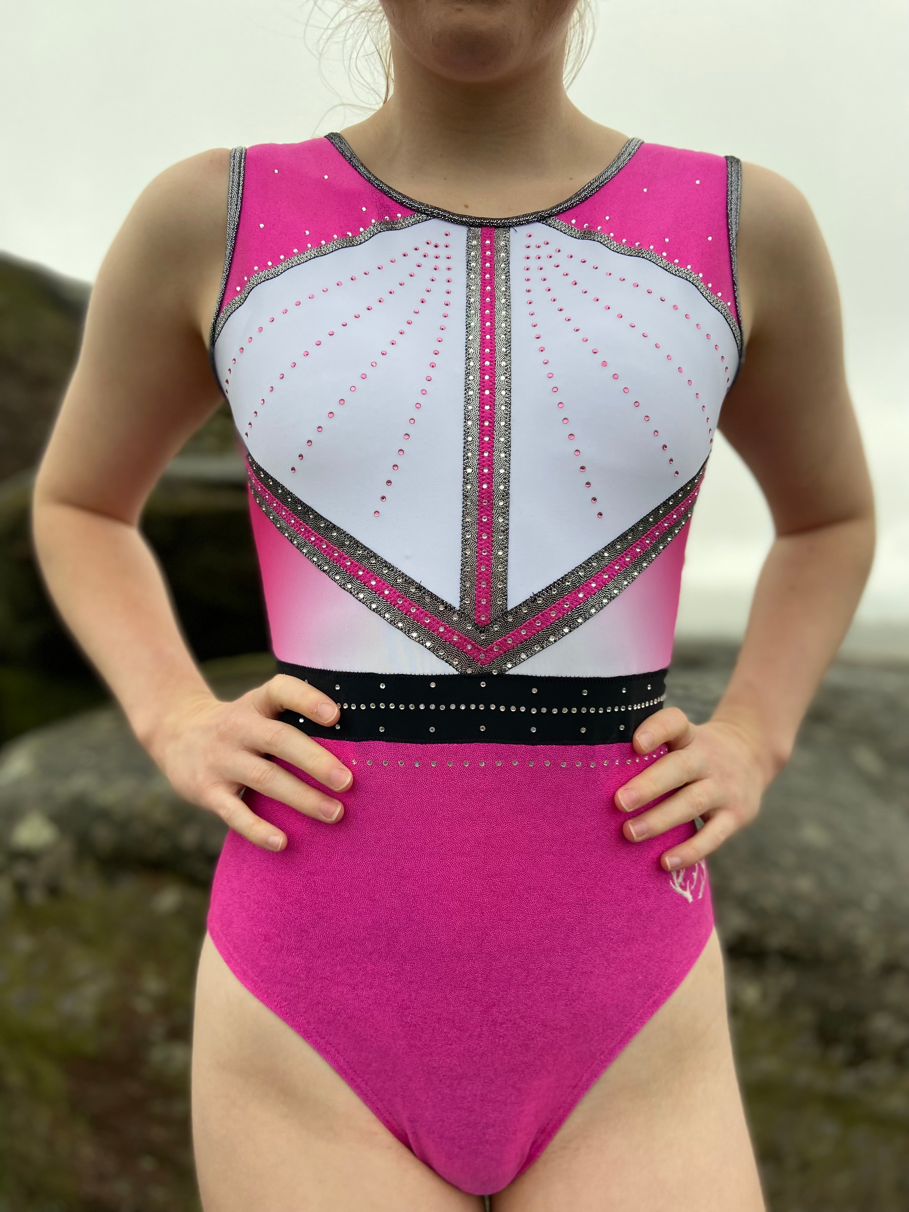 Oceania Long Sleeved Applique Gymnastics Competition Leotard